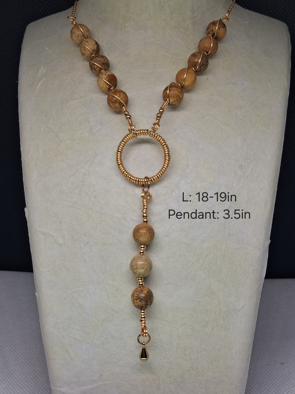Natual Stone Lariat Necklace